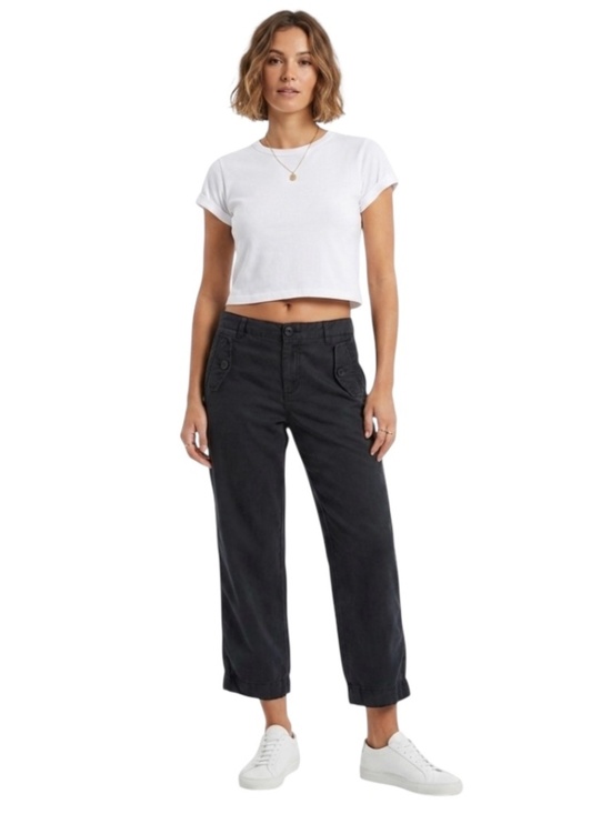 Gap Pants - Gap Womens Cropped Pants Sz 4 Black Utility Modern Clean Girl Streetwear Chino